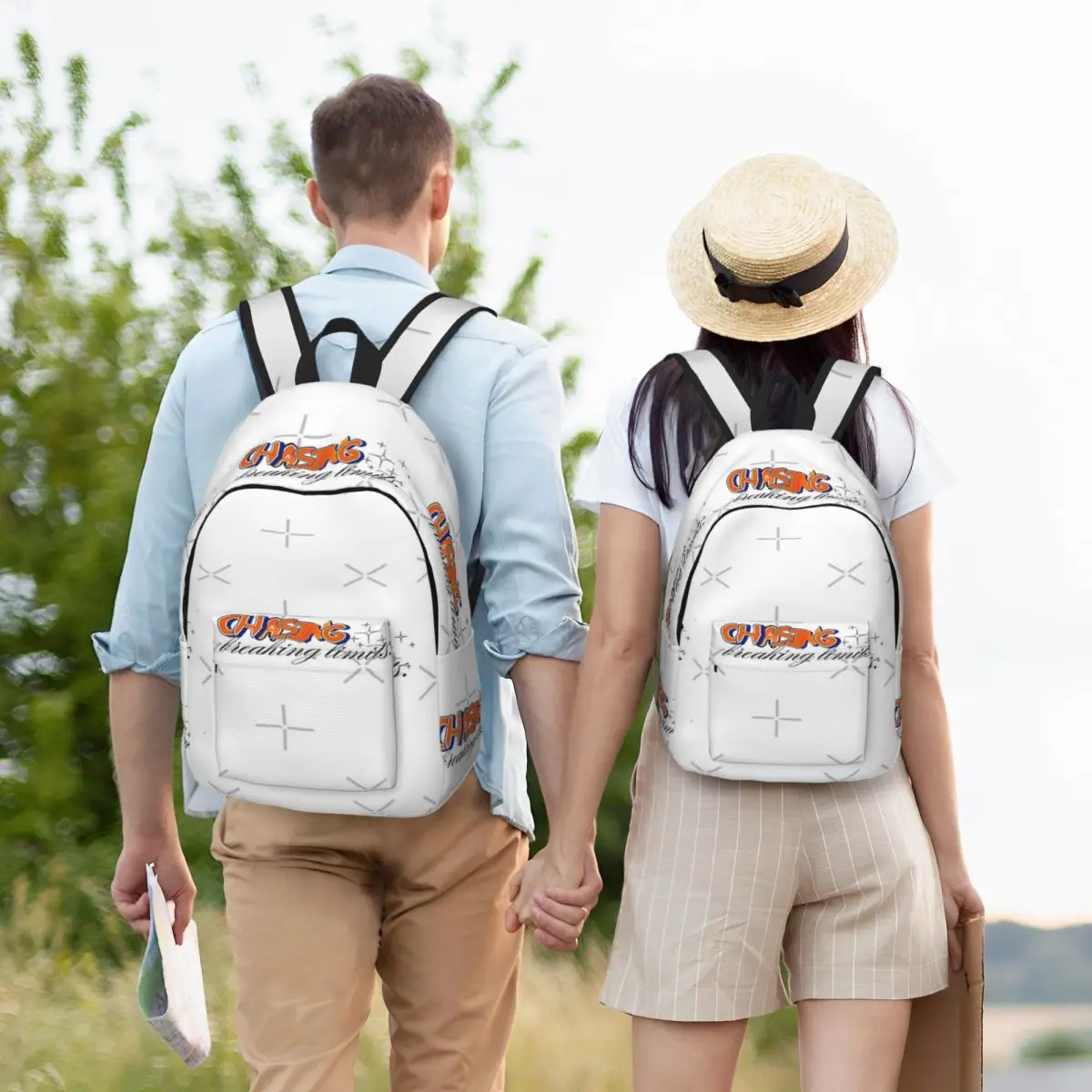 Chasing Dreams Breaking Limits Simple and Stylish Backpack Canvas Backpack Bag