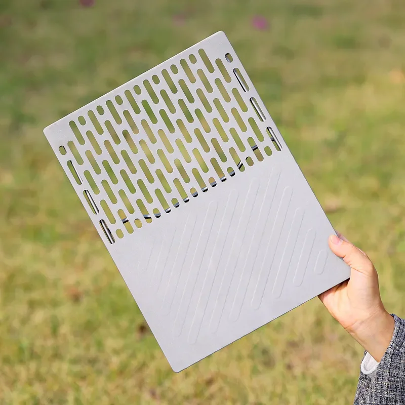 Portable Pure Titanium Folding BBQ Grill Mesh Pan for Outdoor Camping Picnic Travel Home Use Lightweight Durable Barbecue