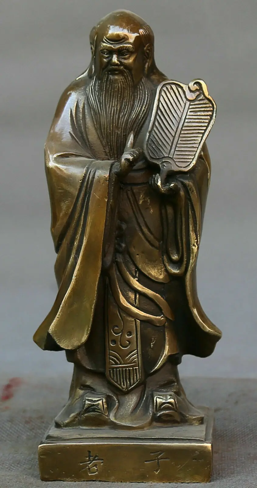 Chinese Classic Bronze Famous Taoist Founder Philosopher Sage Statue