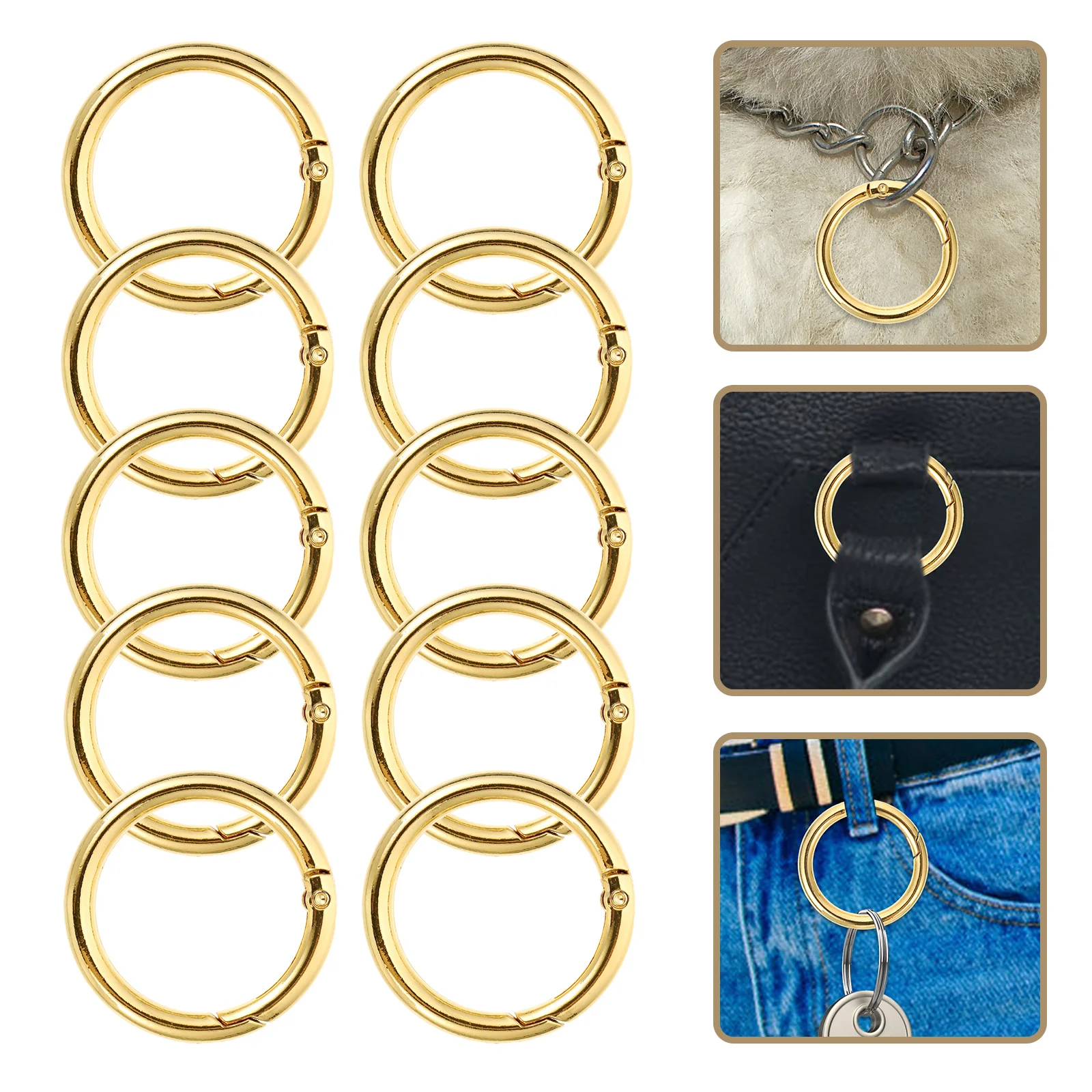 

10Pcs Durable Metal Key Chain Rings Flat Design Securely Closed for Keys Key Rings Retro Style Keyrings Keychains