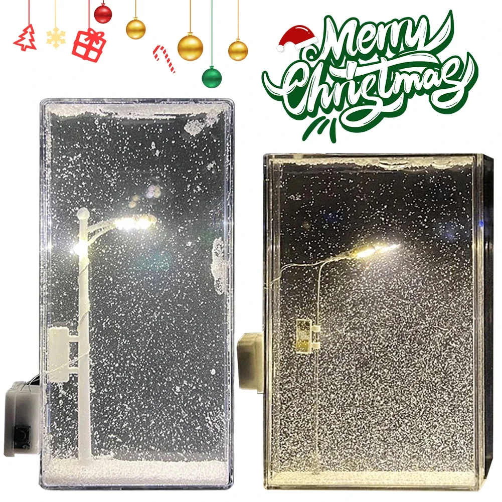 Snowy Lamp Snow Scenery Night Light Realistic Snowy Night Street Lamp Decorative DIY Snowflake Lamp for Home Decor