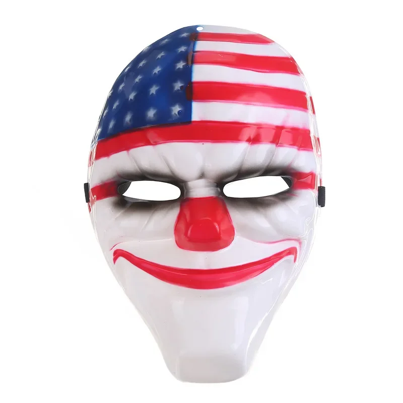 Payday 2 Clown Mask Newest Topic Game Series Plastic Old Head Clown Flag Red Head Masquerade Supplies Funny Mask