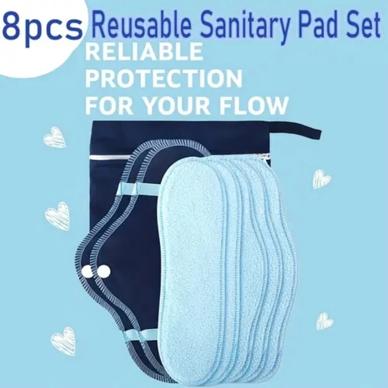 Reusable Washable Pads, Set of 8