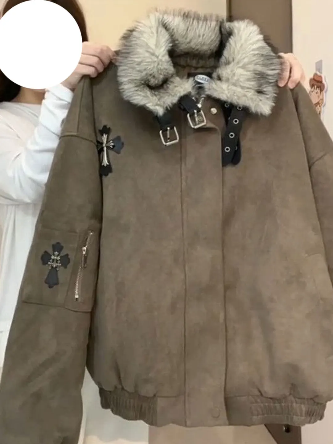 

Зимняя хлопковая куртка Thiened, повседневная, теплая, цвета кофе, женская верхняя одежда, французский стиль, свободный крой, на молнии