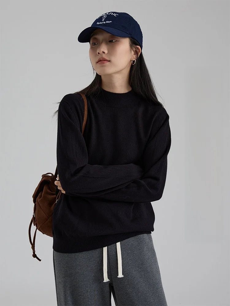 

Dwind Sl One-Piece f-High Collar Women's Knitted Sweater Autumn Winter Commute Sle Color Long Sve Crew...