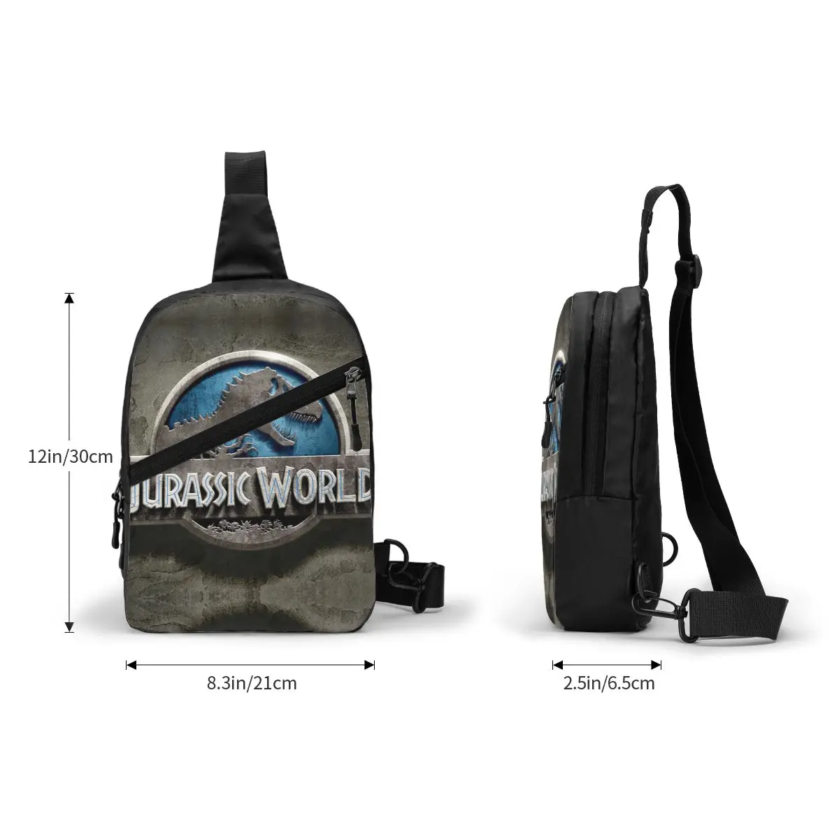 Jurassic Parks Sling Crossbody Chest Bag Men Casual Dinosaur World Shoulder Backpack for Hiking