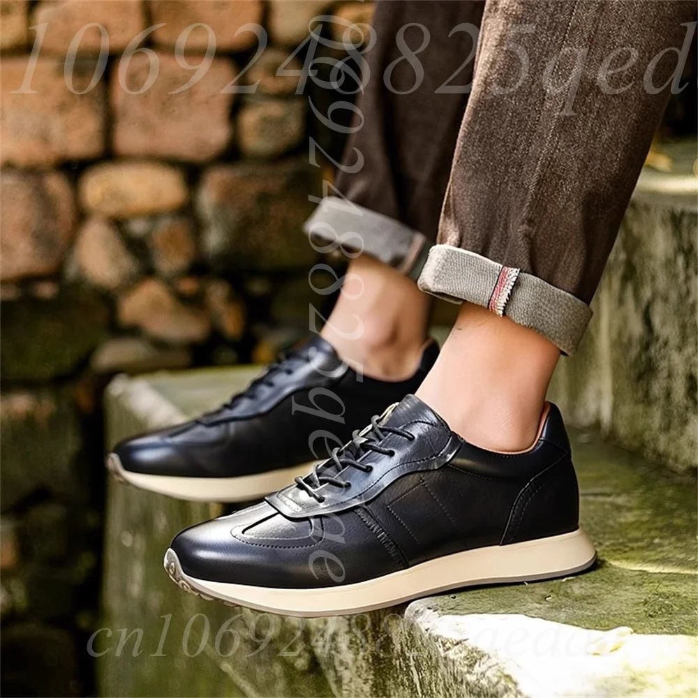 

Men's Low-Top Lace-Up Sneakers, Contrast Sole, Lightweight Non-Slip, Comfortable Durable Casual Footwear for Men, Multi-Color