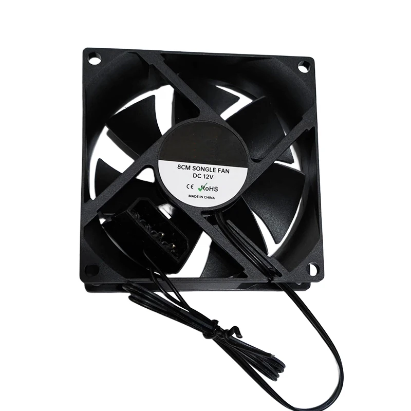 Obudowa komputera PC 8025 80mm 8cm 25mm grubość DC 12V czarny IDE 4pin (2pin wewnątrz) męski i żeński wentylator chłodzący silnik