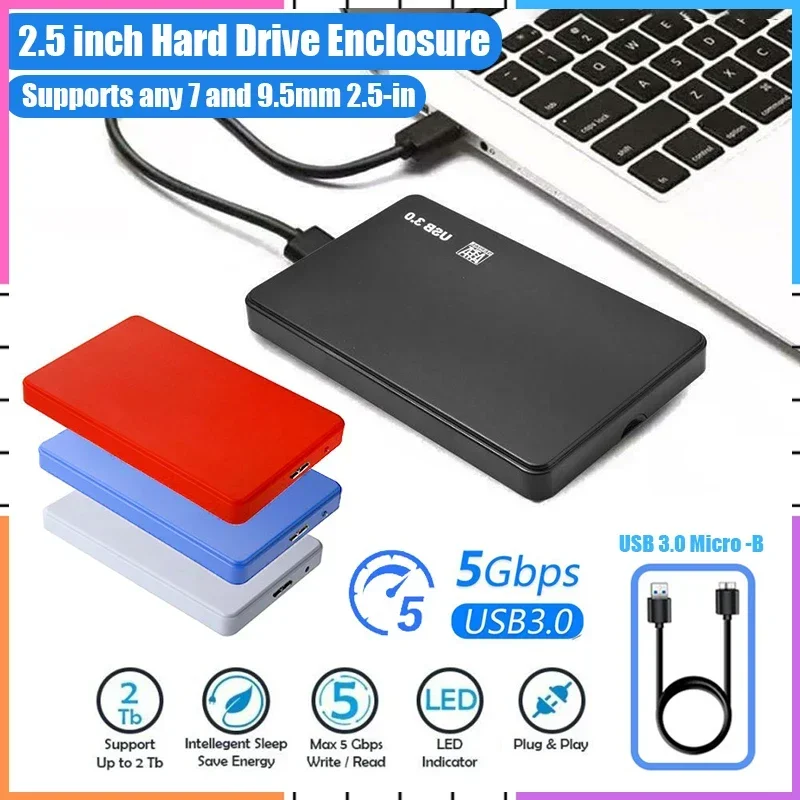 2.5 بوصة USB HDD الضميمة حالة Sata إلى USB 3.0 القرص الصلب القرص SATA خارجي HD صندوق محرك خارجي