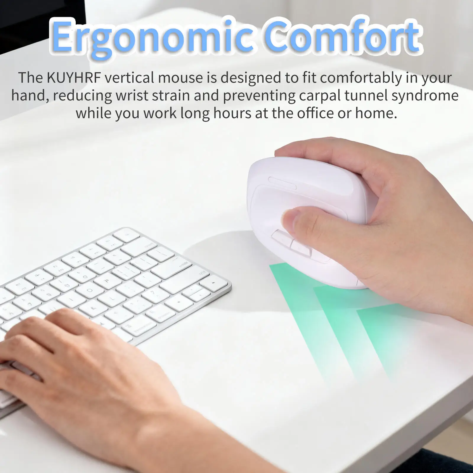 Ergonomic Vertical Wireless Mouse Dual Mode 2.4G Bluetooth Rechargeable Mice Reduce Wrist Pain Office Mice For Laptop PC Tablet