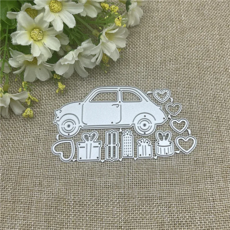 Car background craft Frame card dies metal die decoration for scrapbook punching card cutting DIY process edge cutting