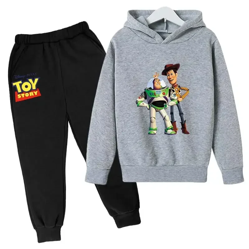 Children Boys Lotso Hoodies Set Woody Buzz Lightyear Children Cartoon Toy Story Hoodies Tops+Long Pants 2PCS Suit Kids Outfits