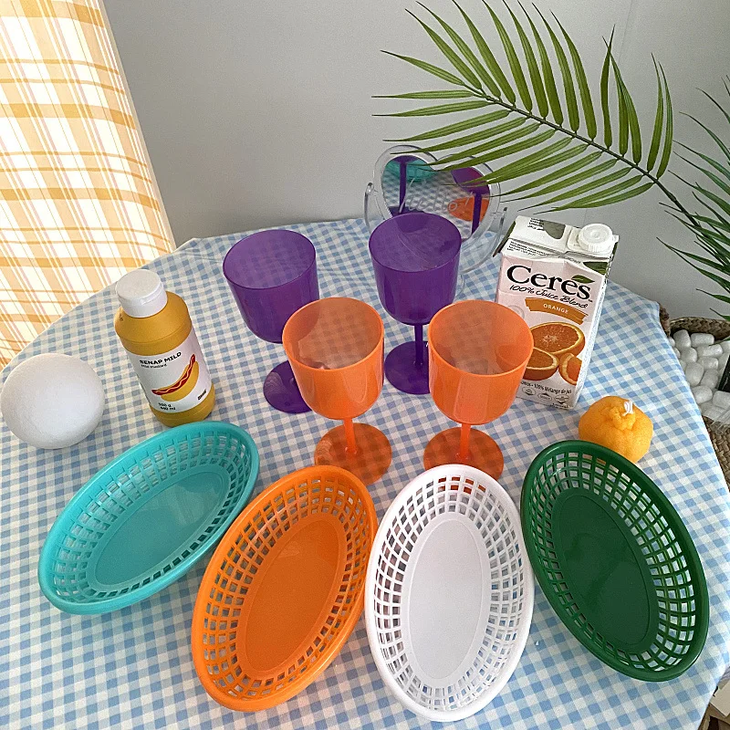 1PC Serving Platter Breakfast Dinner Plates Plastic Baskets Oval French Oval Fruit Basket Bread Basket Kitchen Tools - Image 5