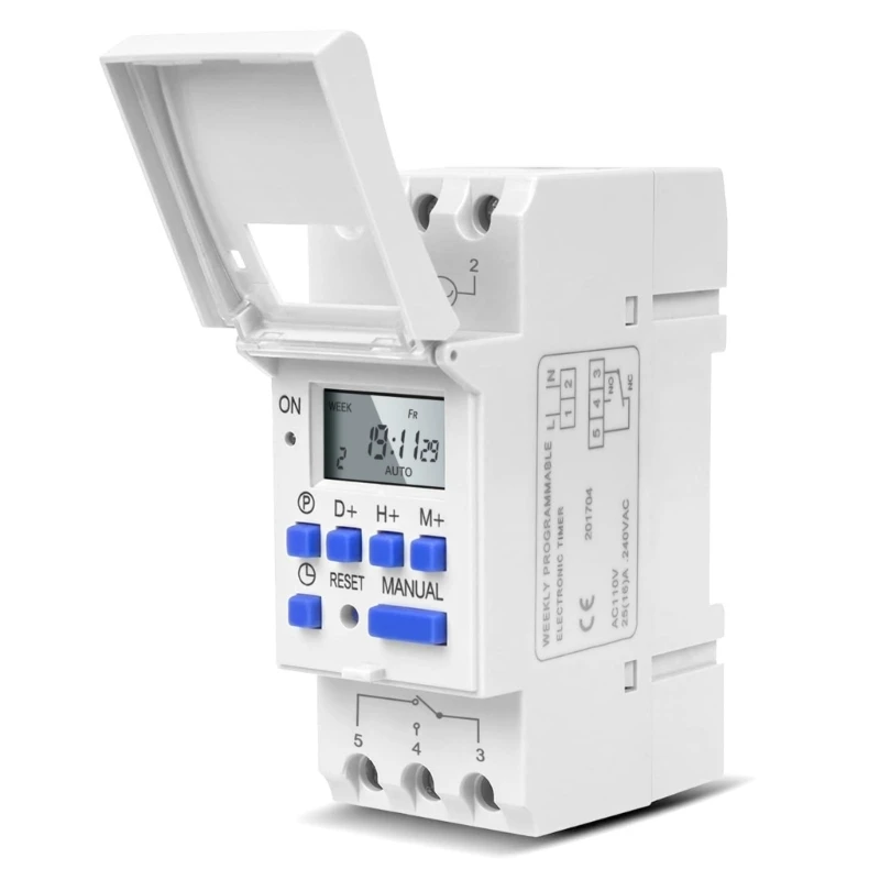 U2JC Electronic Weekly 7 Day Programmable Digital Time Relays LCD Display Time Control Switches for Controlling Street Lamp