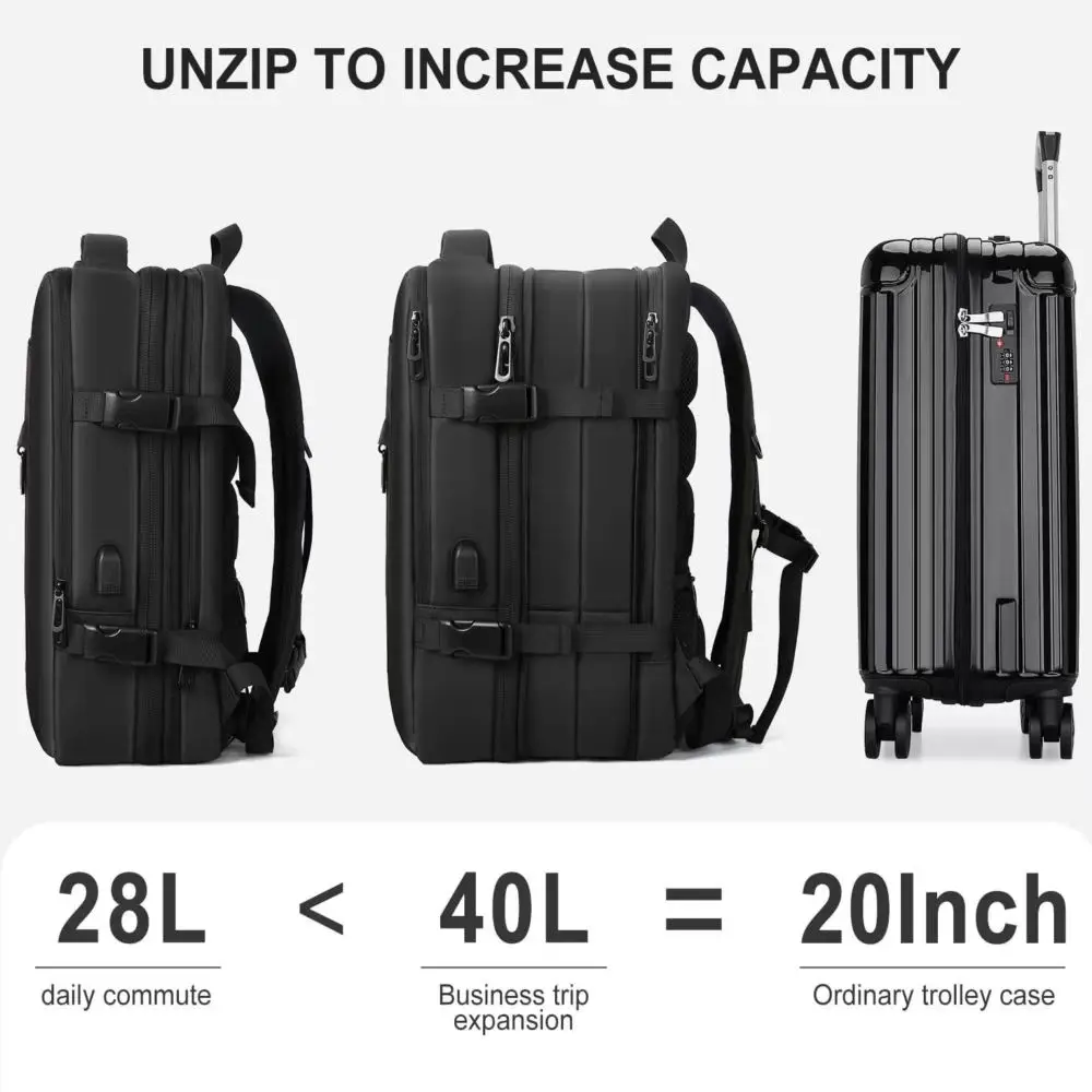 Travel backpack men\'s backpack expandable 2024 new business travel large capacity computer backpack women