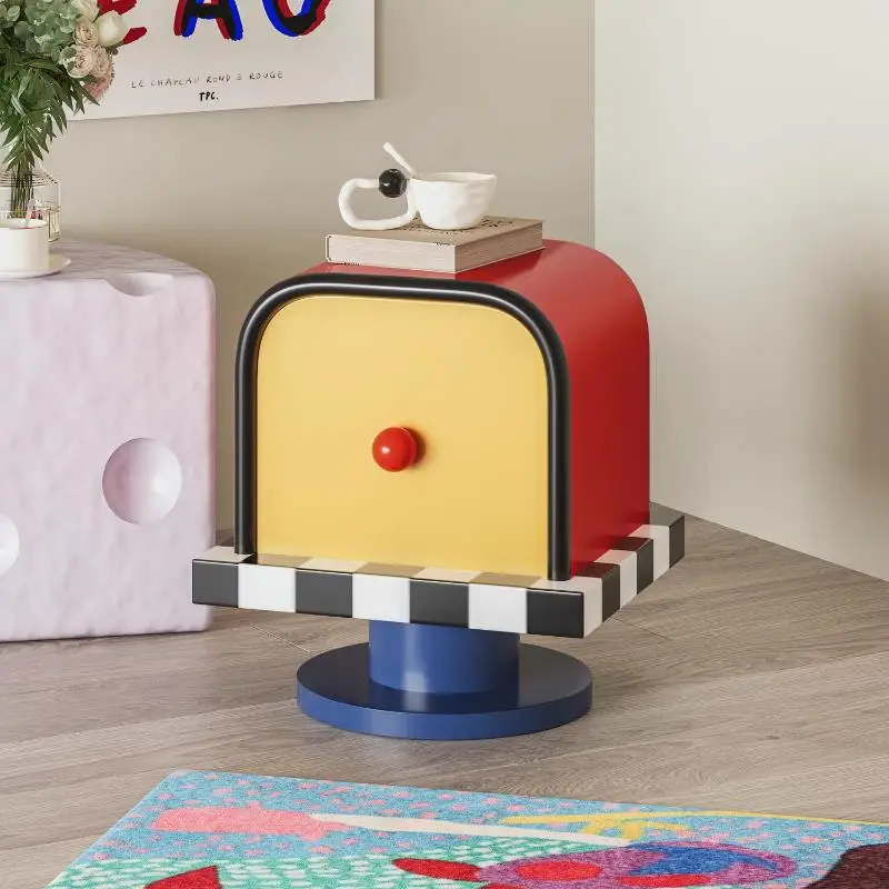 Cream Style Dopamine Color Cabinet Nightstand for Living Room and Bedroom, Creative Small Cabinet