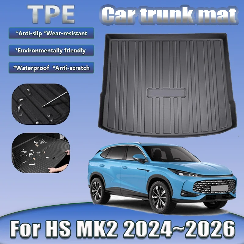 Car Rear Trunk Mat For MG HS MK2 2024 2025 2026 Roewe D5X D5X ERX5 MK3 Waterproof TPE Material Rubber Pad Carpet Car Accessories