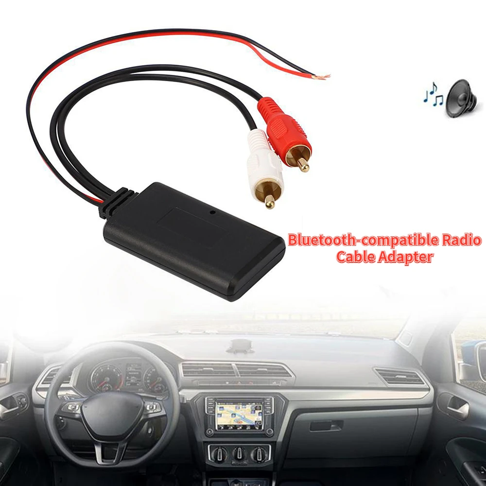 Car Wireless Bluetooth-compatible Receiver Module AUX Adapter Music Audio Stereo Receiver for 2RCA Interface Vehicles