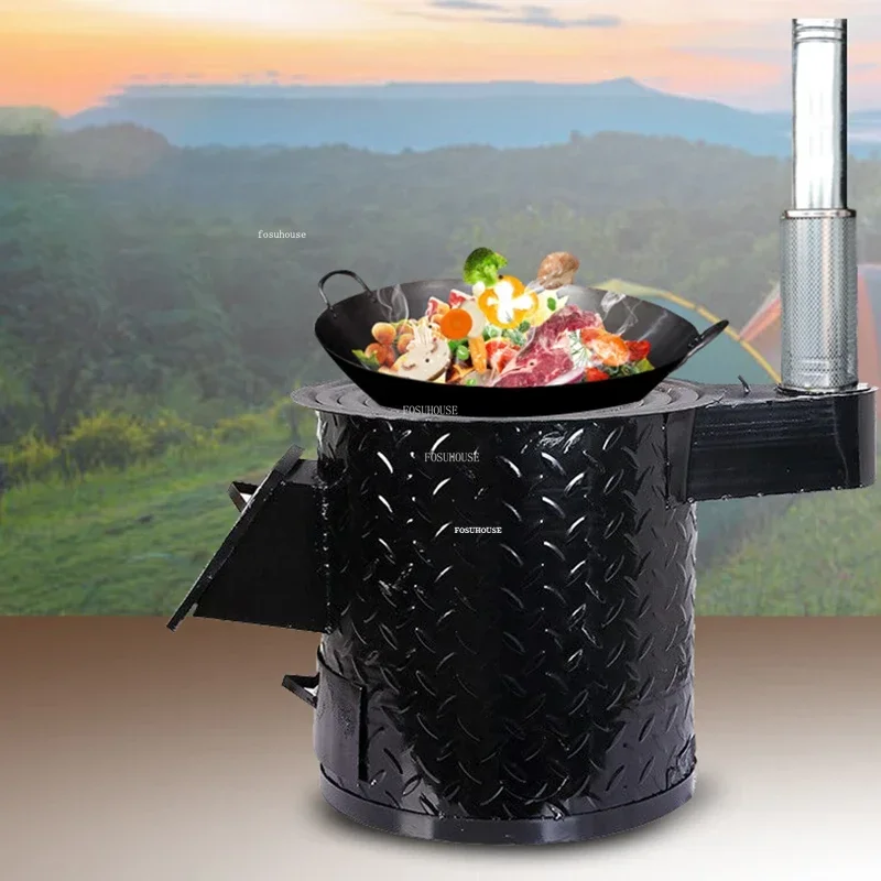 Modern Household Chimeneas Outdoor Camping Stove Bonfire Fireplace Indoor Smokeless Wood Stove Mobile Brazier Large Pot Table