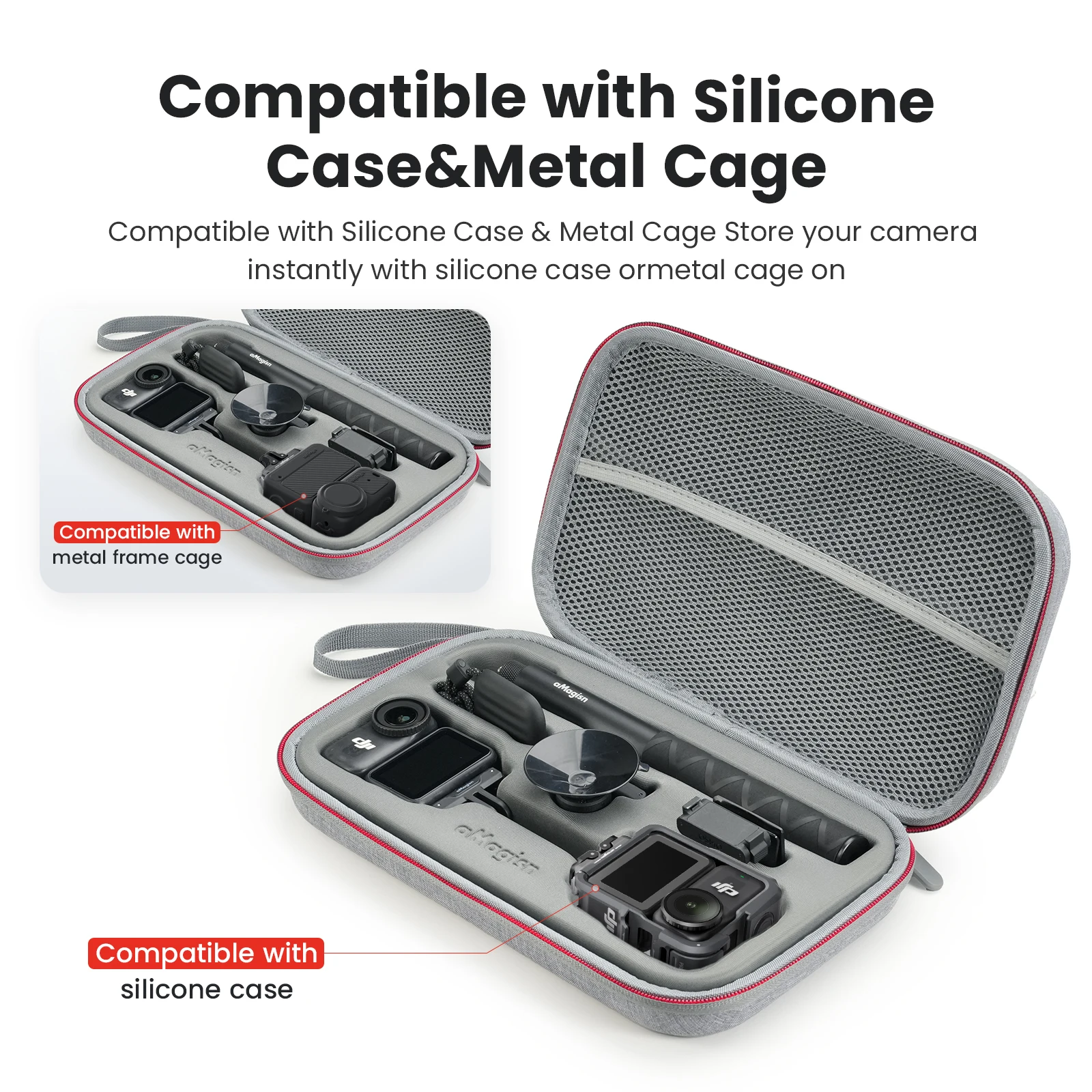 เคสแข็งป้องกัน aMagisn สำหรับ DJI Osmo Nano, ใส่กล้อง, ขาตั้งกล้องเซลฟี่ - กระเป๋าเก็บอุปกรณ์เสริมสำหรับ Nano