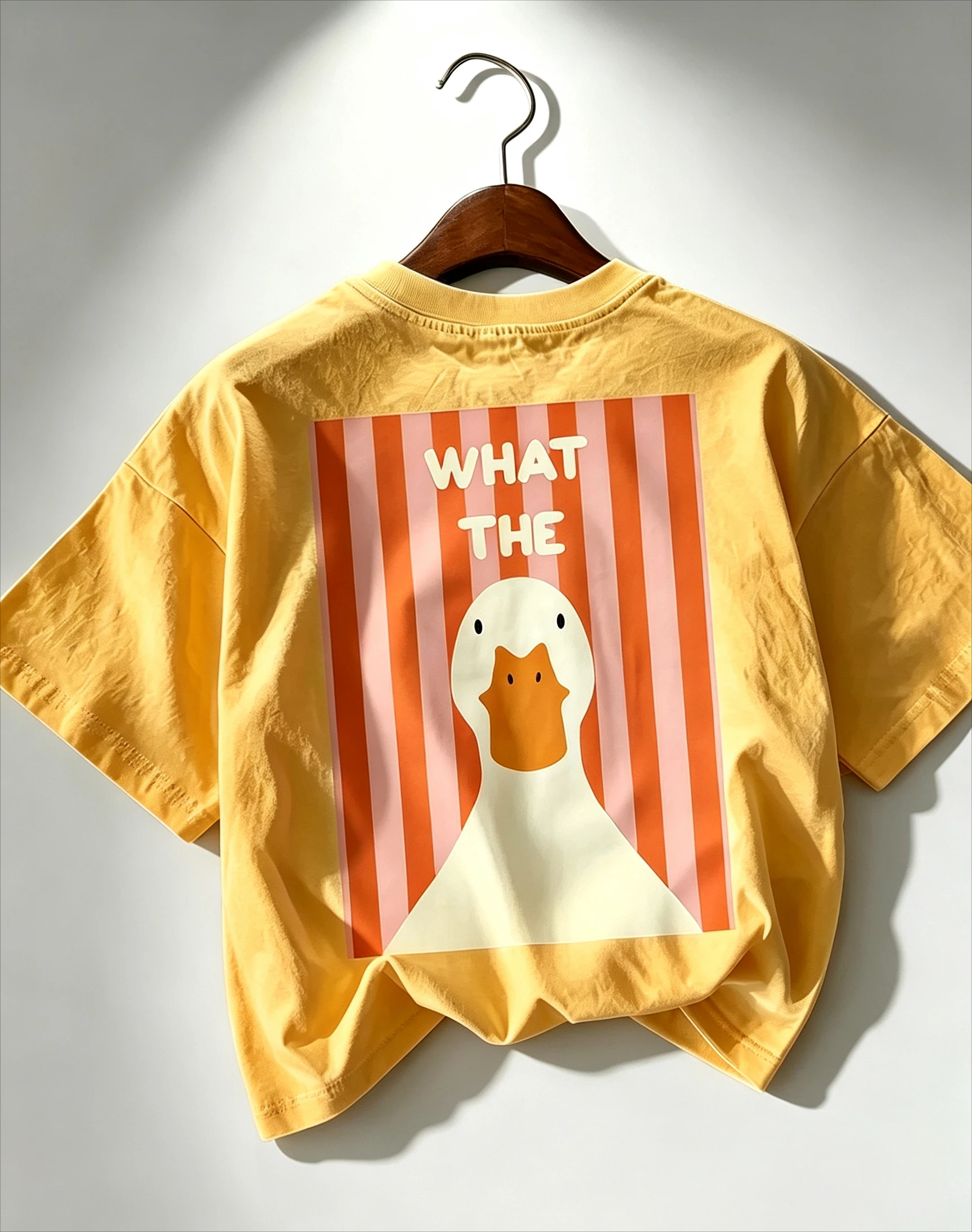 Goose Fun Pattern 100% Cotton Retro Animal Printed T-shirt Soft Round Neck Short Sleeve Top Parent Child Street Clothing