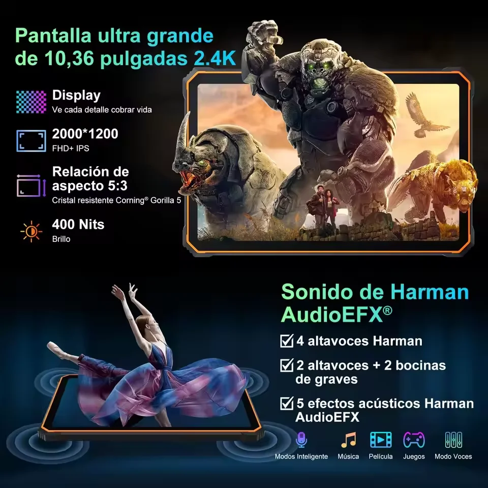 Blackview Active 8 Pro أقراص متينة أندرويد 14 10.36 2.4K عرض Helio G99 16GB 256GB كمبيوتر لوحي 22000mAh