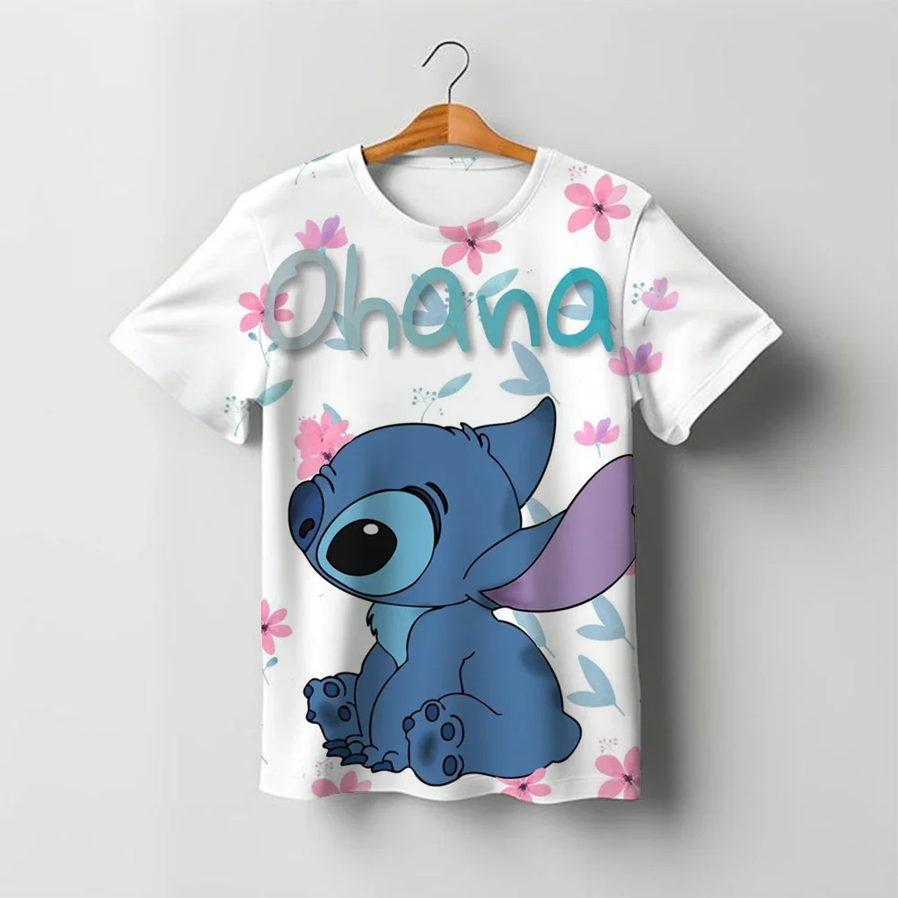

Футболка с героями мультфильмов Kawaii Lilo Stitch, детская футболка Stitch, милая футболка с рисунком манги Y2k, футболка с рисунком для девочек и мальчиков, футболки Stich Clothes