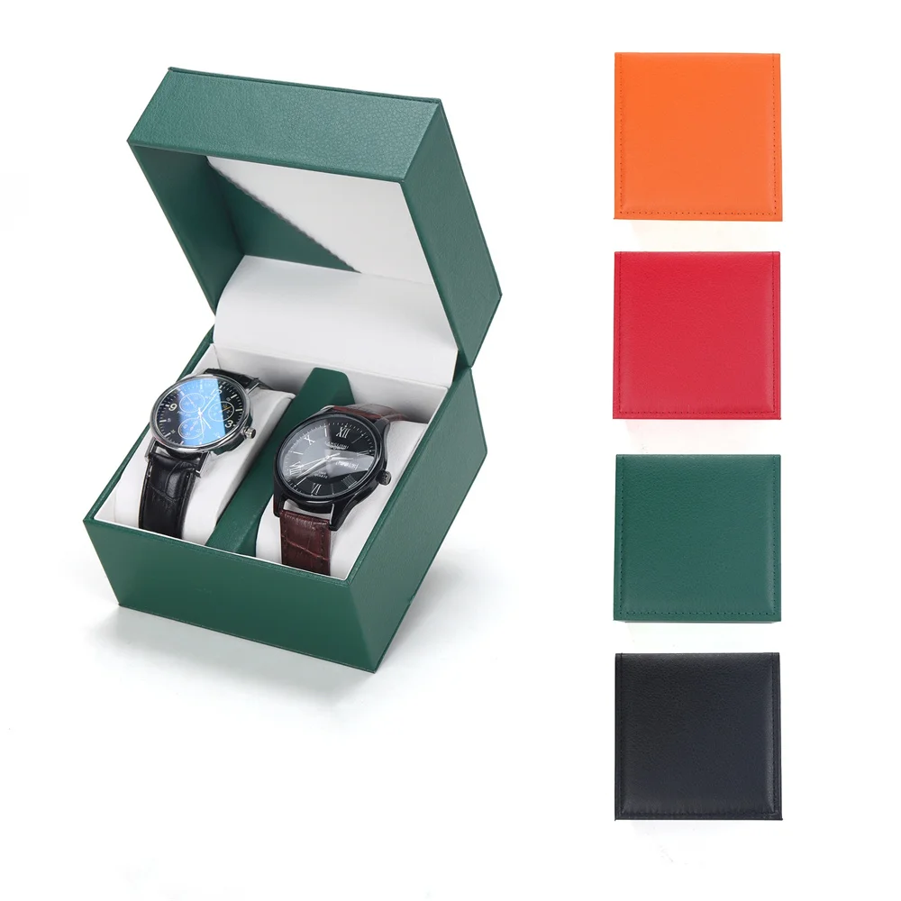 High-quality Couple Watch Box Leather Watch Storage Box DoubleSlot Wristwatch Display Organizer Holder Jewelry Gift Packing Case