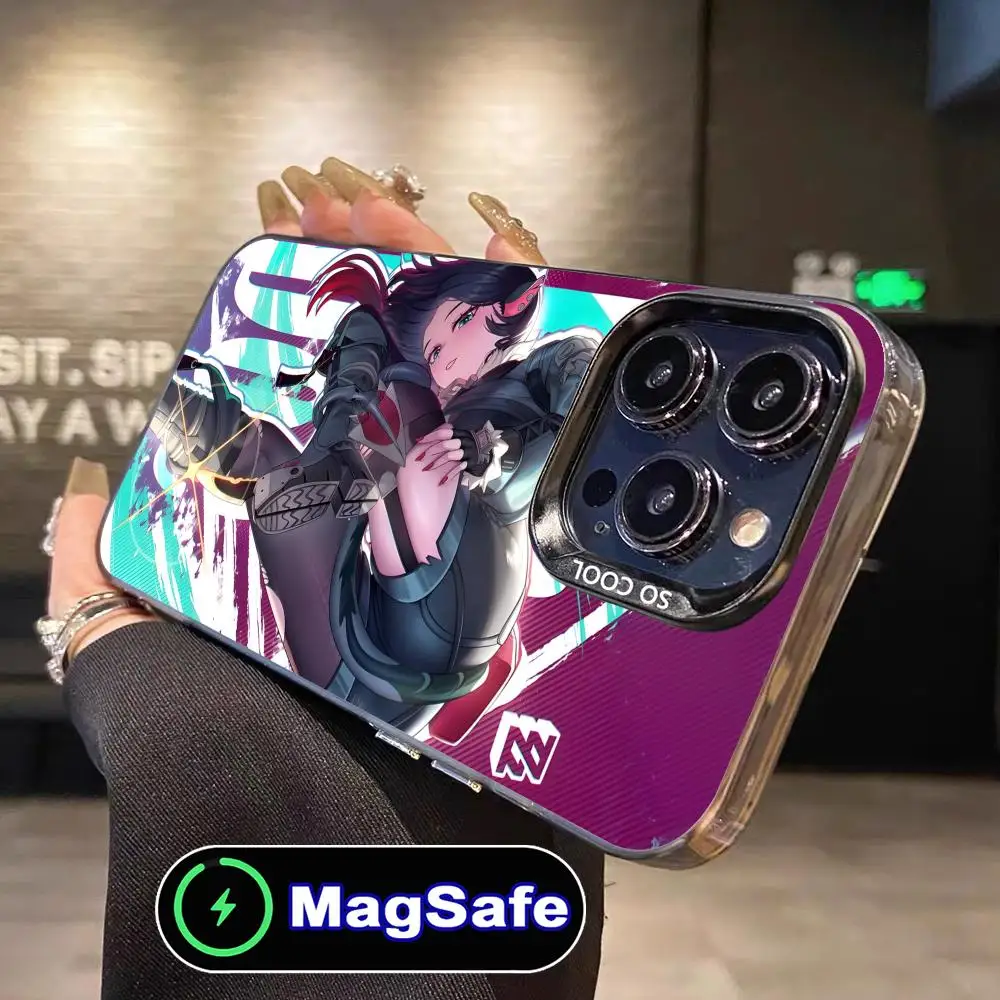 حافظة هاتف Zenless Zone Zero Jane Doe لهاتف iPhone 16 15 14 13 12 11 Pro Max Plus MagSafe شفافة اللون واقية فاخرة