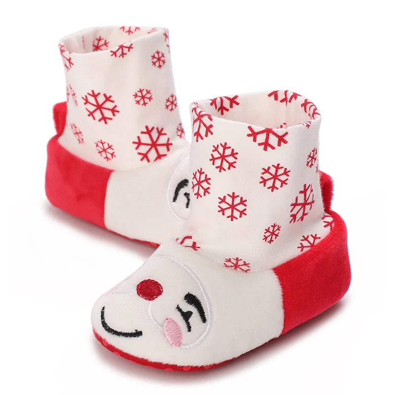 New Christmas Warm Soft Shoes Baby Toddler First Walkers Winter Baby Boy Girl Shoes Xmas Cosplay Cute Cartoon Kids Animal Shoes