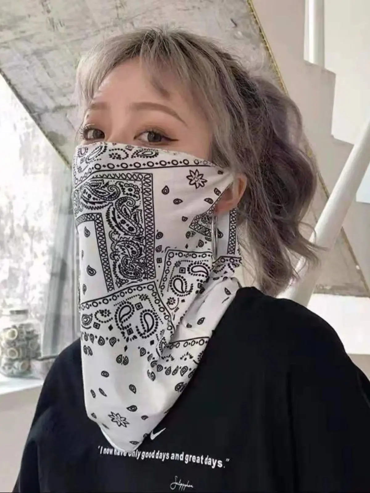 AliExpress NONE Fashion Punk Sunscreen Mask For Men Women Summer Face Neck UV Protection Ear Scarf Hip Hop Outdoor Sports Cycling Bandana Scarfs