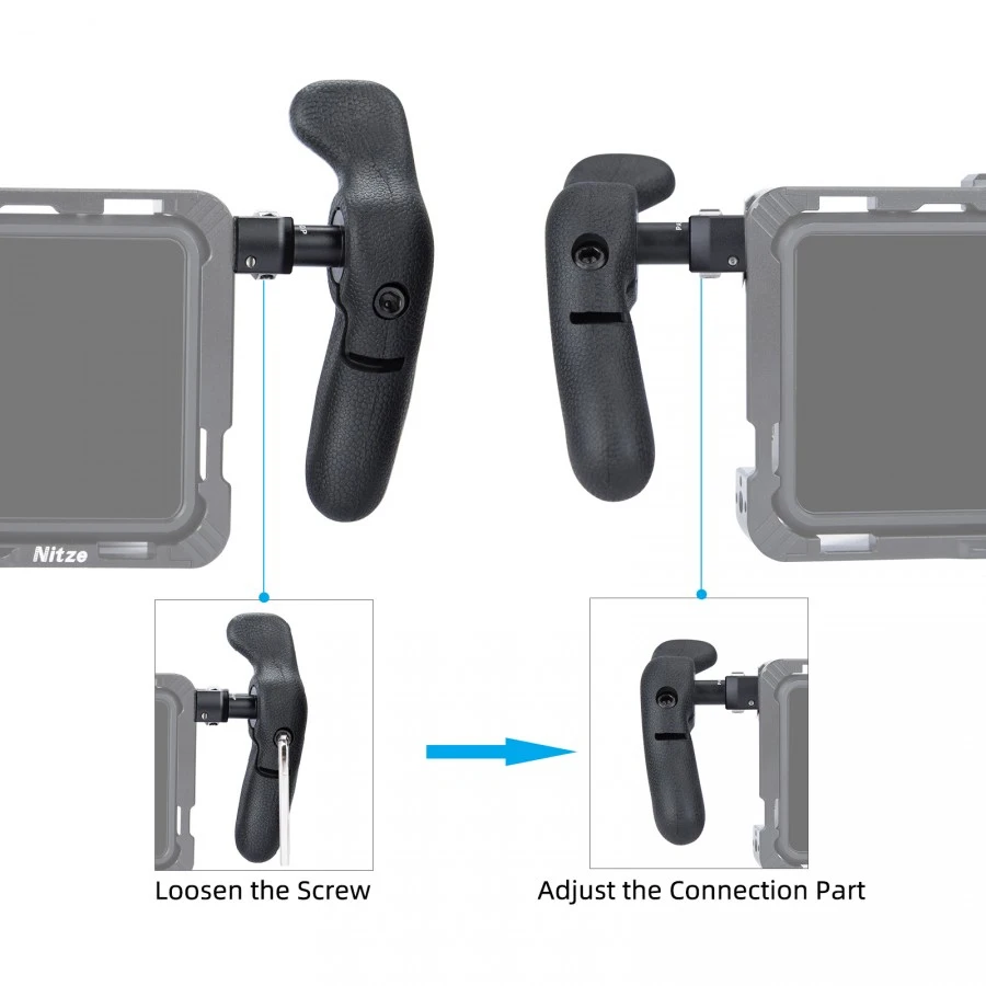 Imagem -03 - Nitze Pa32d Side Handle Kit Alça Lateral Leve para Smartphone Cage Gaiola para Ipad Pinos Localizadores Destacáveis Parafuso de 4