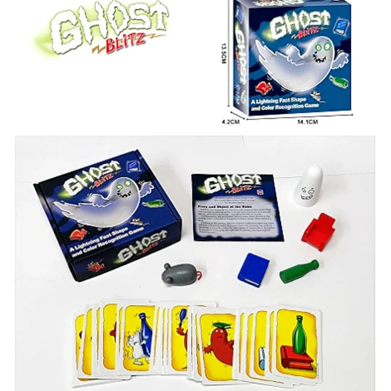 Cartas de jogo de mesa de embalagem rápida para captura de fantasmas, festa interativa e jogo de cartas de dramatização, perfeito para reunião familiar de Halloween