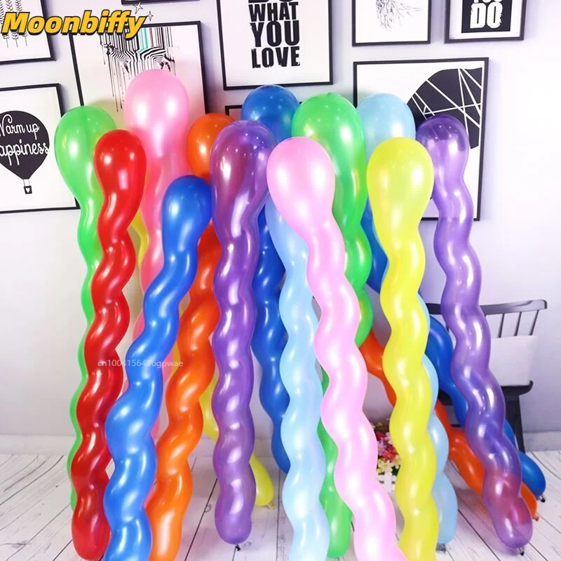 10pc Thickened Spiral Twist Balloons Bar KTV Decorative Balloon Children's Cartoon Long Strip Baloon Special-shaped Magic Ballon