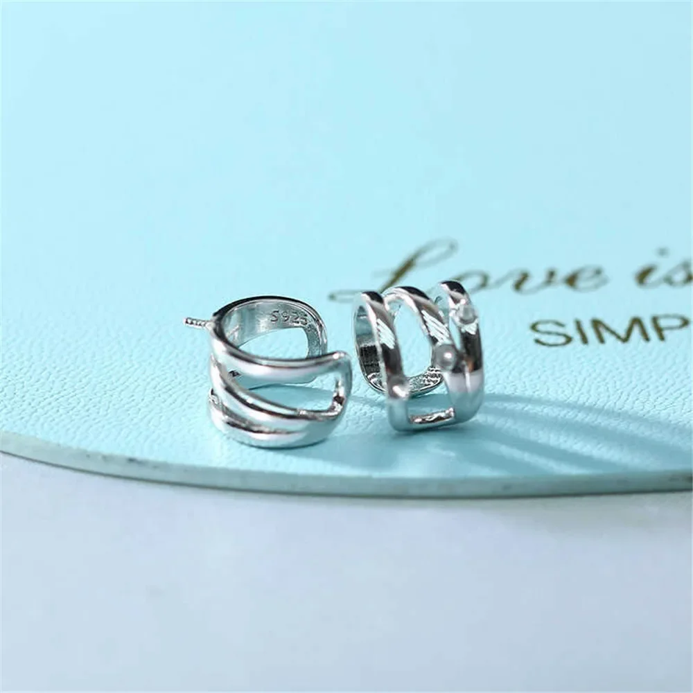 S925 Sterling Silver Pearl Earring Settings DIY Jewelry Making Supplies Blank Earring Posts for Handcrafted Accessories No Pearl