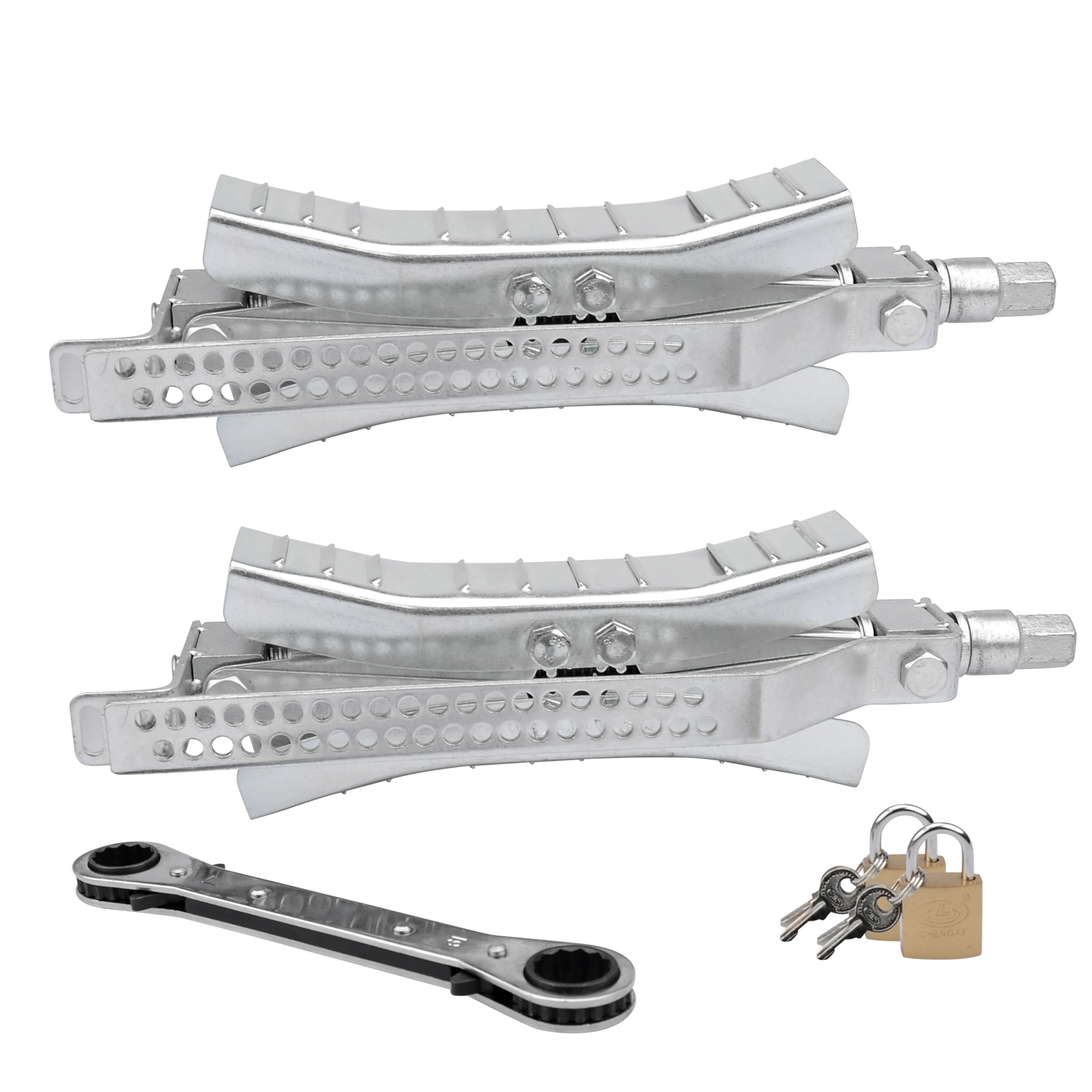 2 Pack RV Camper Wheel Chock Stabilizer Scissor, X Chocks Wheel Stabilizer For RV Travel Trailer Tires