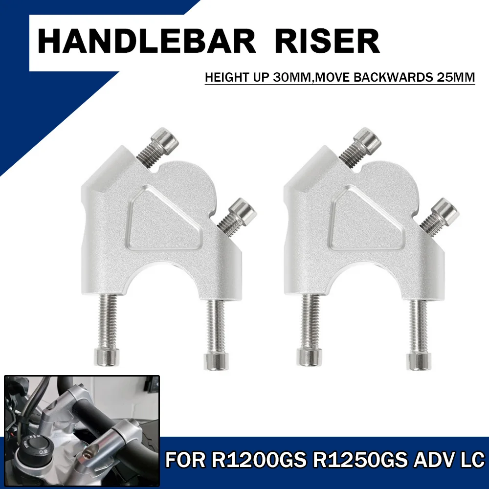 Motorcycle Handlebar Riser Clamp Extend Handle Bar Adapter Mount Kits For BMW R1200 GS GSA 2013 2014-2024 R1250GS Adventure LC