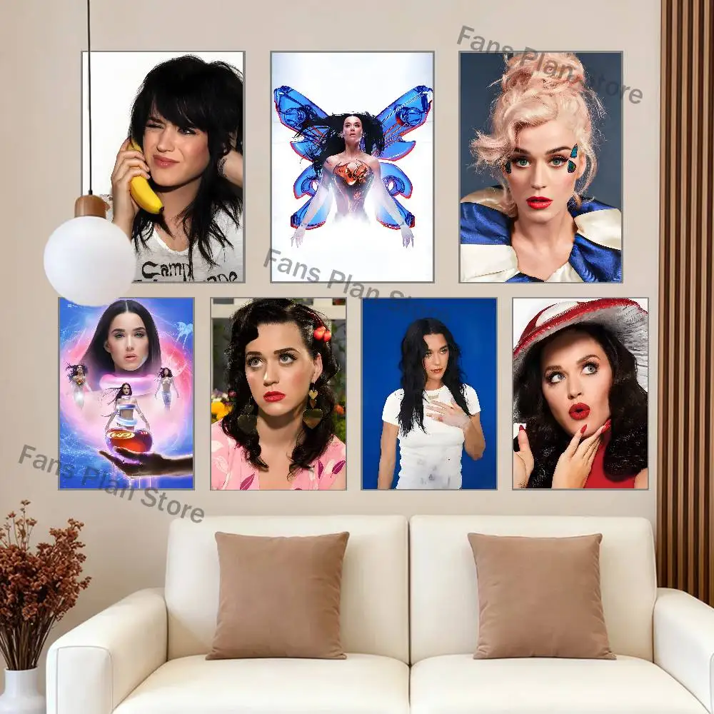 Singer K-Katy Perry Poster High Quality Dorm Living Room Aesthetic Wall Decoration Painting Stickers Gift