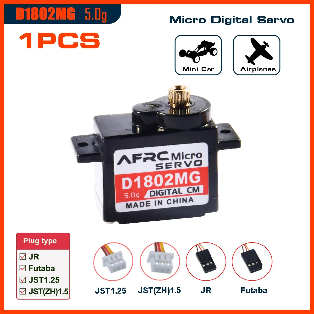 AFRC D1802MG Micro Digital Servo 5g Metal Gear 0.070 Szybki bezrdzeniowy silnik do samochodów 1/28 RC Samoloty Części i akcesoria DIY