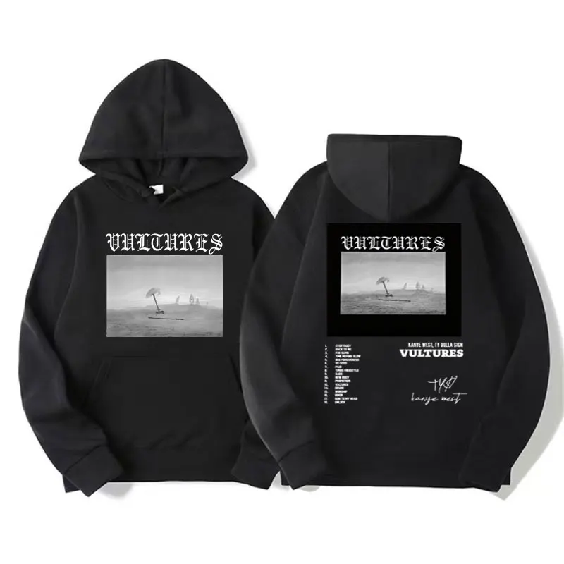 

Rapper Kanye West Vultures New Song and Album Cover Hoodies Men Women Hip Hop Oversized Sweatshirt Harajuku Pullovers Hoodie Y2K