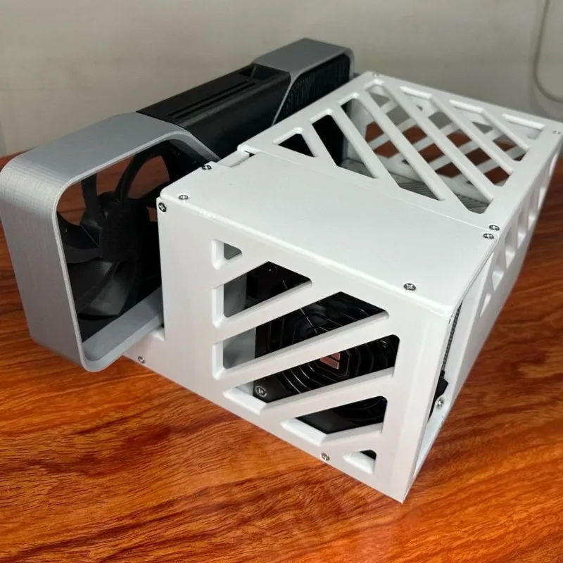 3D printed ITX semi-open chassis, small desktop host, supports long graphics card, air-cooled heat dissipation
