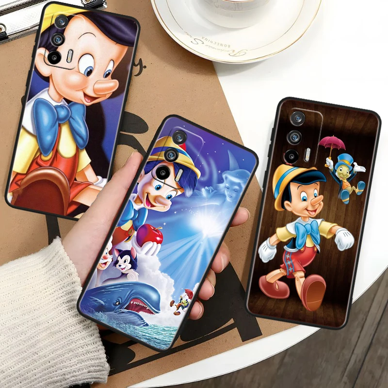 Disney Pinocchio Cute For OPPO Realme GT Neo 5 SE 10 9i 8i 7i 6s 5 Narzo 50i 50A 240W Pro Plus Black Soft Phone Case