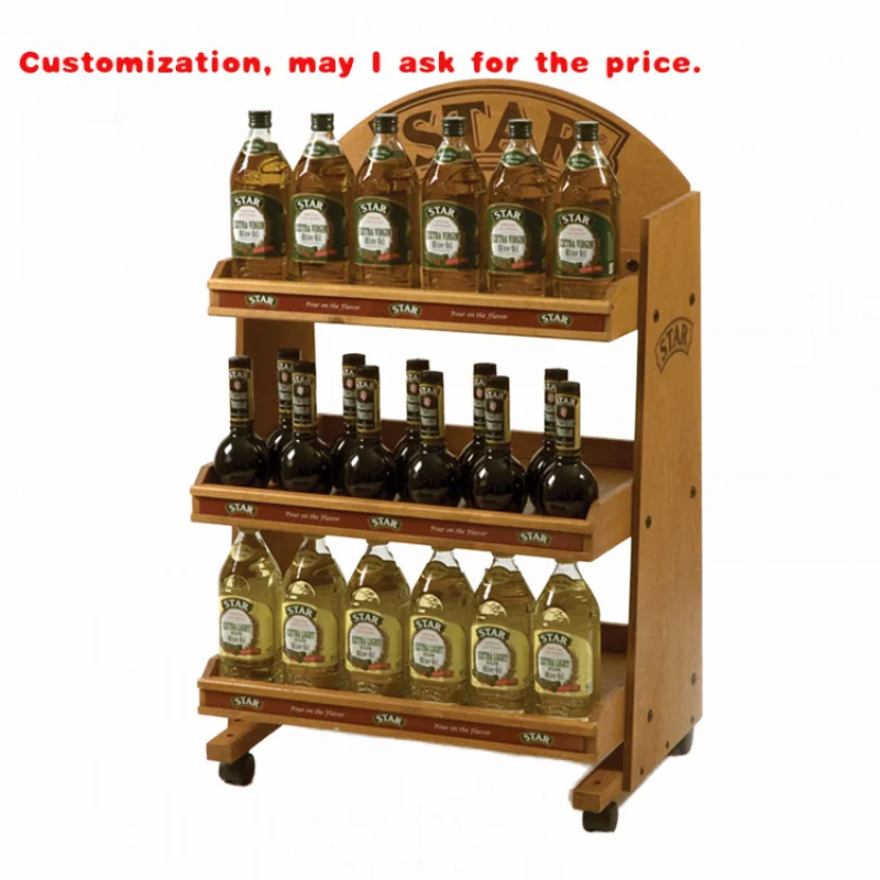 

3-слойная витрина для напитков на заказ, витрина для деревянных тарелок, деревянные винные стойки, витрина для магазина
