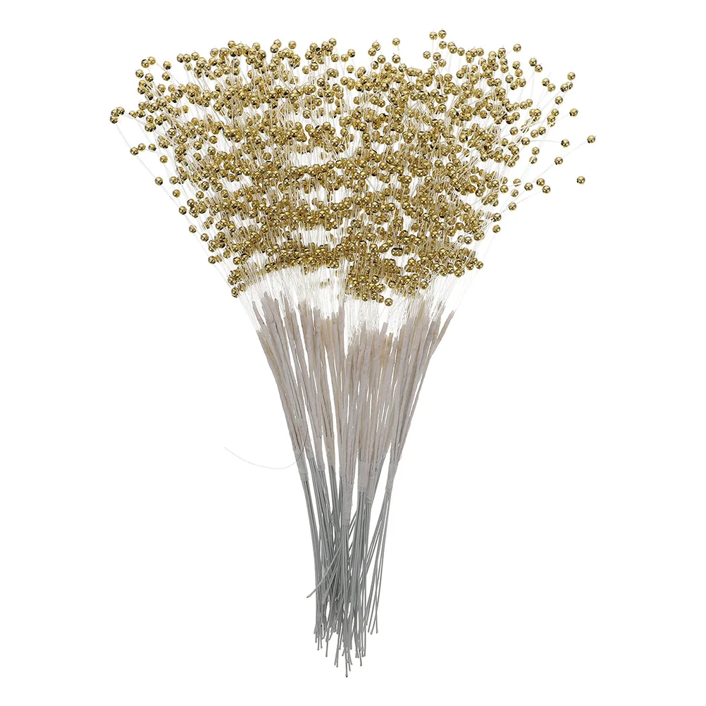 

100Pcs Plastic Pearl Sticks White String Beaded Bouquets Bridal Wedding Party Decoration Plastic Pearl Sticks Wedding Supplies