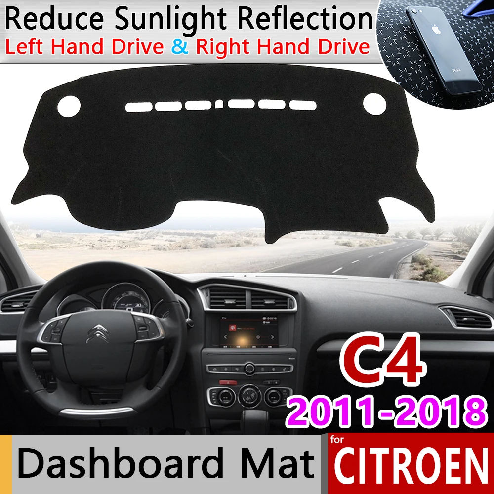 

for Citroen C4 MK2 2011 2012 2013 2014 2015 2016 2017 2018 Anti-Slip Mat Dashboard Cover Pad Sunshade Dashmat Accessories Coupe