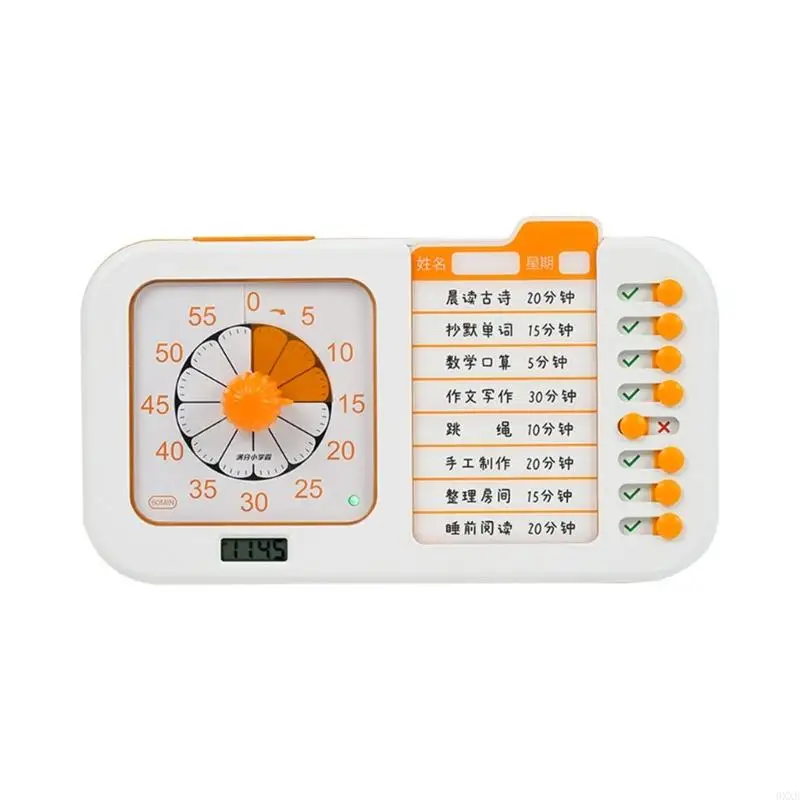 Visual Timer with Planning Board for Kids Visual Schedule Planner Time Management Trackers Homeschools Supplies 0XXB
