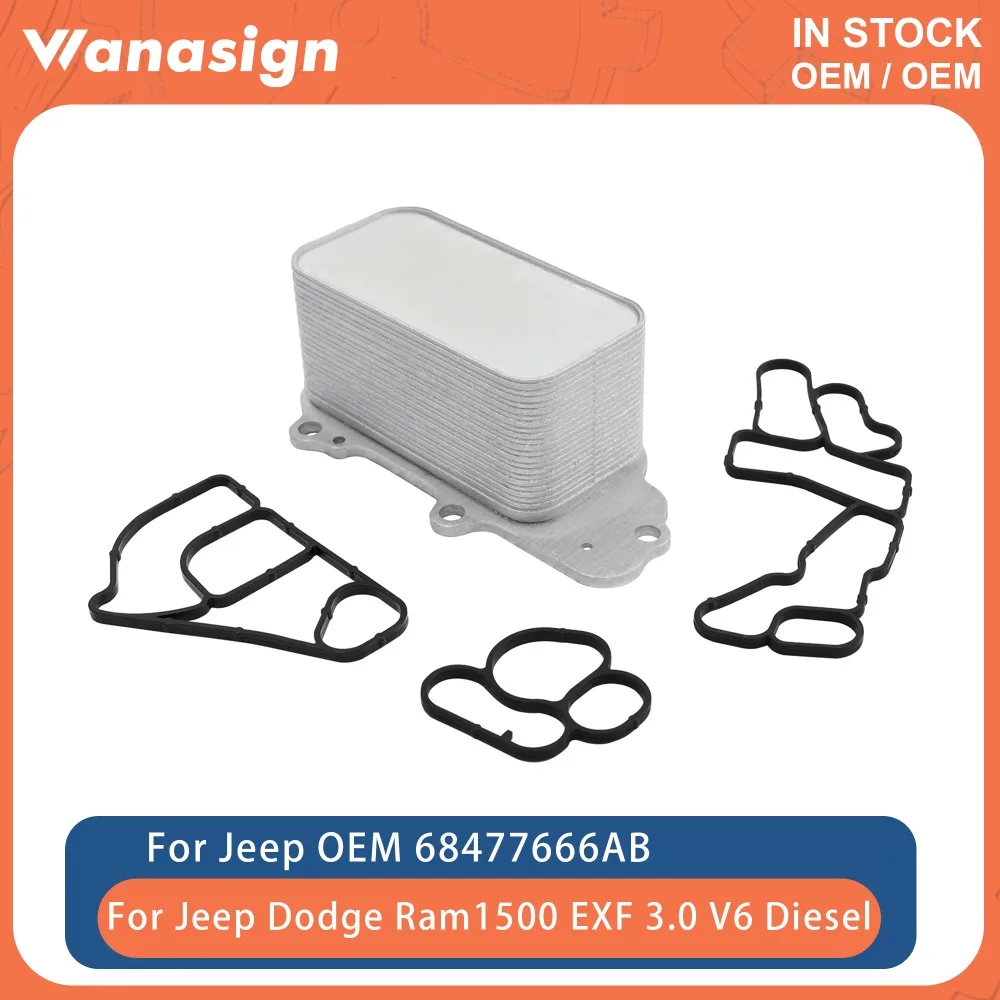 

Engine Parts Oil Cooler With Gasket Fit 3.0 L For Jeep Grand Cherokee Chrysler 300C EXF WK2 CRD 3.0L V6 Diesel 11-20 68148342AA