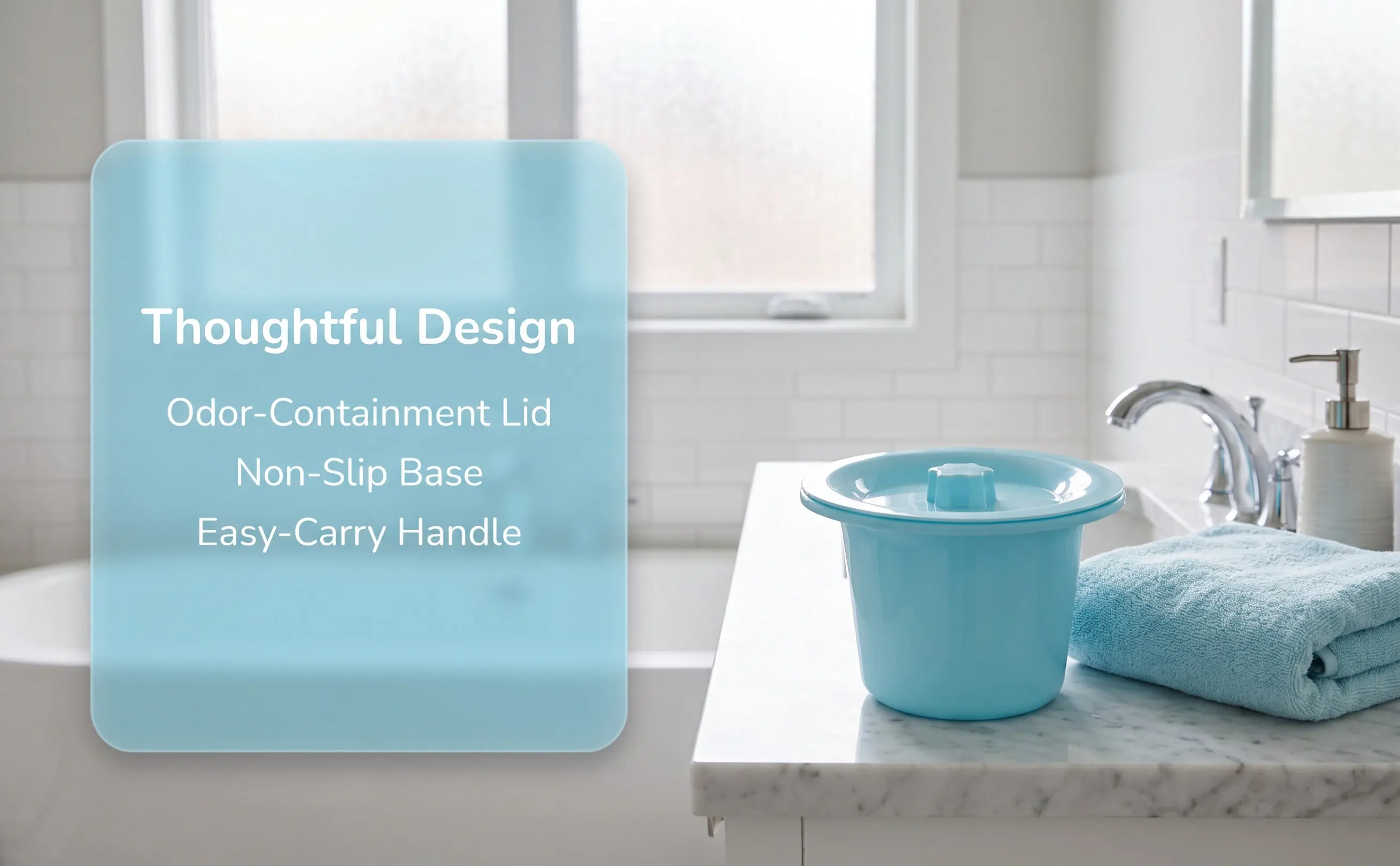 Thick High Grade Plastic Covered Urinal Pot Portable Chamber Pot for Elderly Disabled Pregnant Women Nighttime Home Travel