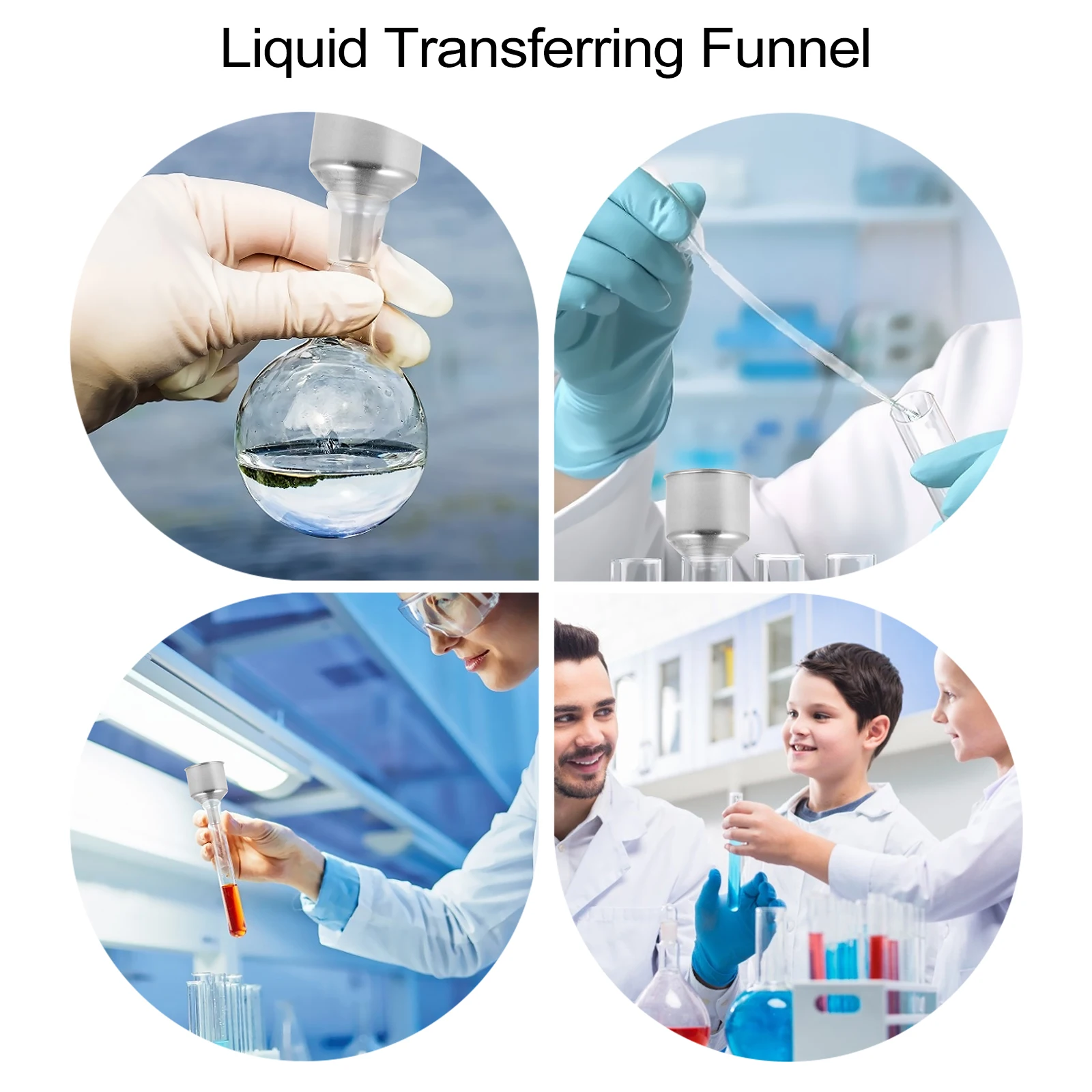 

5pcs Large Stainless Steel Kitchen Funnel For Oil Wine Soy Sauce Transferring Home Use Cooking Tool Fast Filling Funnel For Mung