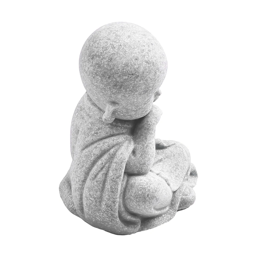 See Speak Hear No Evil Monk Figurines, Sandstone Resin Material, Harmless for Fish Tank, Long Lasting and Easy to Clean